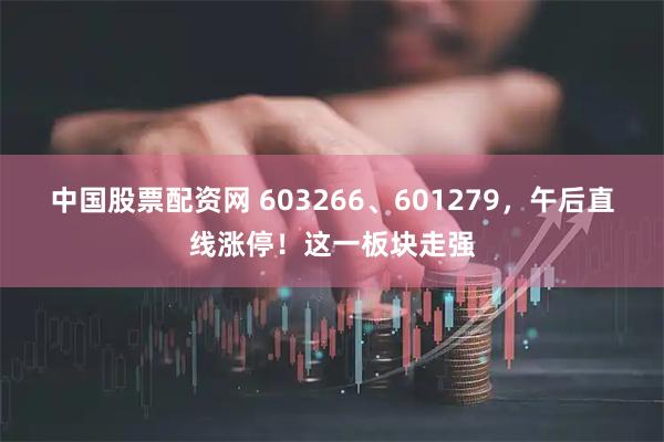 中国股票配资网 603266、601279，午后直线涨停！这一板块走强